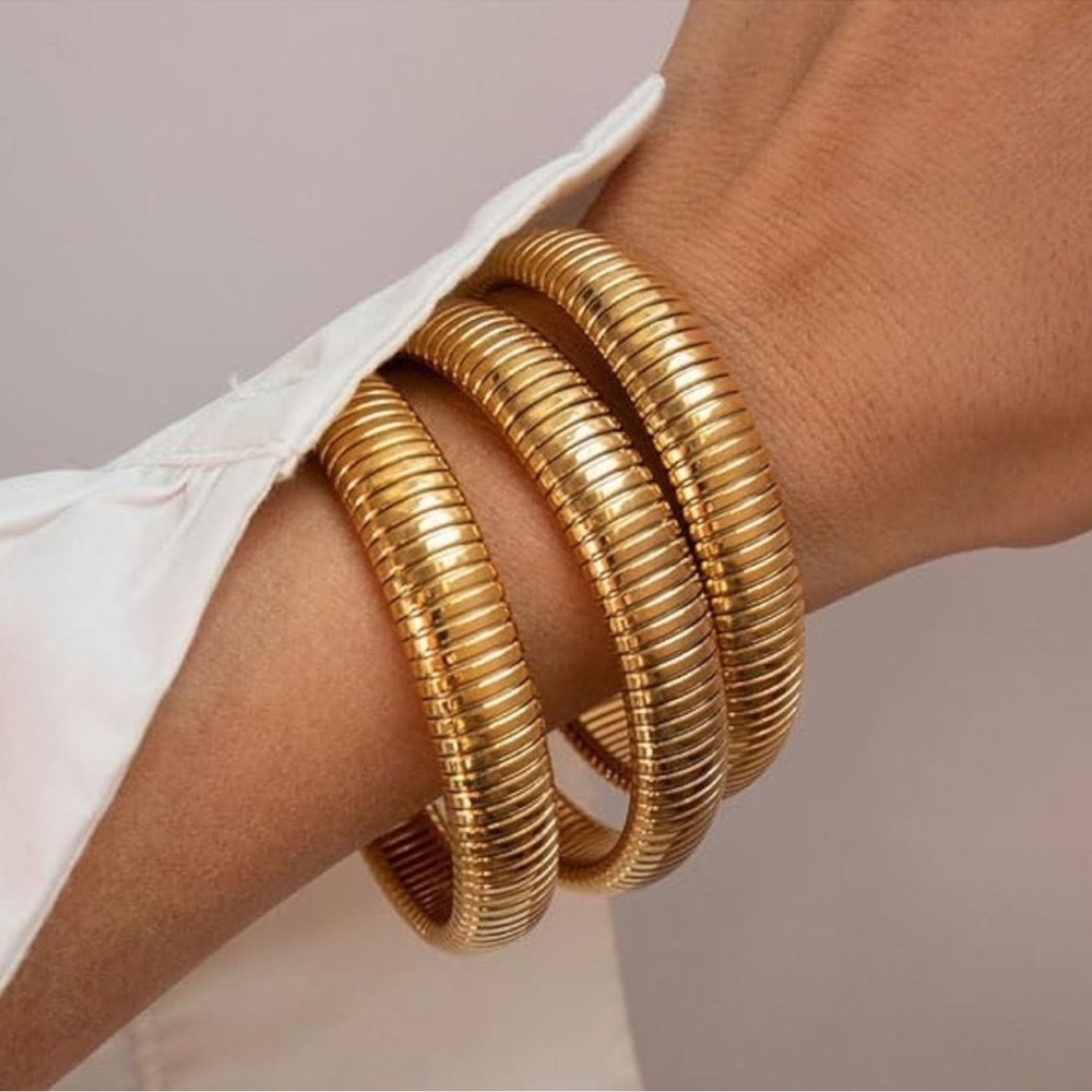 Snake Gold Bracelet Stack Set